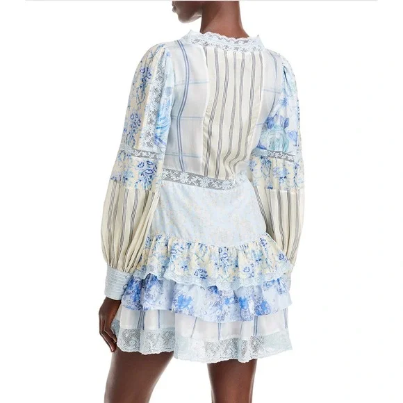 NWT LoveShackFancy Sienne Ocean Spray Mist Silk Mini Dress Size 4 $495